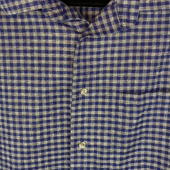 Men’s Joseph Abboud 💯 Cotton Non-Iron Blue & Gray Buttoned Down Shirt- Sz XL - Picture 4 of 12